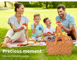 Picnic Basket Deluxe Willow Baskets Outdoor Gift Storage Person Carry Foldable