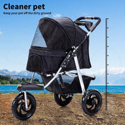Pawz Pet Stroller Pram Dog Carrier Trailer Strollers 3 Wheels Foldable Large