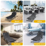 Levede Folding Camping Bed Camping Cot Adjustable Backrest Home Office Outdoor