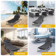 Levede Folding Camping Bed Camping Cot Adjustable Backrest Home Office Outdoor