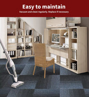 Marlow 20x Carpet Tiles Box Commercial Gradient Blue Office Flooring 50x50cm