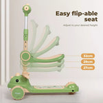 BoPeep Kids Scooter Foldable Flip-able Seat Adjustable Height LED Light Music