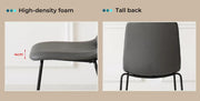Levede Stackable Dining Chairs Kitchen Lounge Chair PU Leather Grey Set of 4