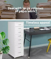 Levede Office Cabinet  8 Drawer Drawers Storage Cabinets Steel Rack Home White