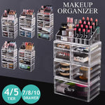Makeup Organiser Cosmetic Acrylic Storage Organiser Box Jewellery 7/8/10 Drawers
