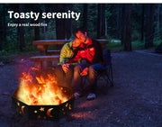 Moyasu Round Fire Pit Ring Outdoor Fireplace Camping Firepit Steel Portable 36