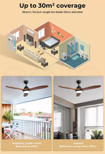 Spector 52'' Ceiling Fan DC Motor LED Light Remote 5 Speed Wood Blade1300mm