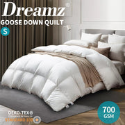 Dreamz 700GSM All Season Goose Down Feather Filling Duvet in Single Size