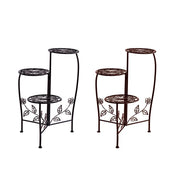 Plant Stand Outdoor Indoor Flower Pots Garden Metal Corner Shelf Wrought Iron