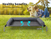 Pawz Elevated Pet Bed Raised Sofa Bolster Dog Cat Trampoline Hammock Grey Large