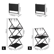 Levede Camping Storage Shelves Portable Hanging Rack Foldable BBQ Picnic 3 Shelf