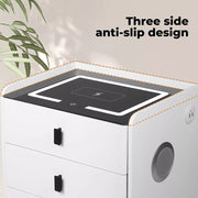 Levede Bedside Drawers Side Table Wireless Charging LED Light Bluetooth Speaker