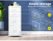 Levede 4 Drawer Office Drawers Cabinet Storage Cabinets Steel Rack Home Shelves
