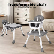 Bopeep Baby High Chair 8-In-1 Removable Seat and Trays Eat Play Learn Table