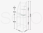 Dutxa 3 Tier Over Toilet Storage Shelf Rack Stand Washing Machine Steel White
