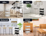 Levede 3 Tiers Kitchen Storage Trolley Cart Steel Rack Shelf Organiser Wheels