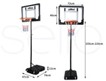 Centra Basketball Hoop Stand Ring Portable 2.1M Adjustable Height Kids Backboard