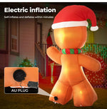 Santaco Christmas Inflatable Gingerbread Man 2.4M Xmas Decor LED Lights Outdoor