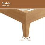 Levede Double Wooden Bed Frame Timber Rubberwood Headboard Mattress Base Natural