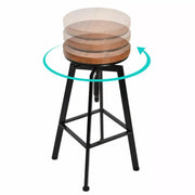 Levede 4x Bar Stools Industrial Kitchen Stool Wooden Barstools Swivel Chairs