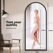 Yezi Full Length Mirrors Modern Floor Dressing Free Standing Black Framed 1.8M