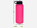 Water Bottle Stainless Steel Vacuum Cup BPA Free  Sport Cycling 1.2L Pink