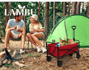 Lambu Garden Trolley Cart Foldable Picnic Wagon Outdoor Camping Trailer Red