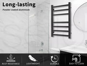 Wall-Mounted Heated Towel Rack – 7-Bar Electric Towel Warmer, Black Finish