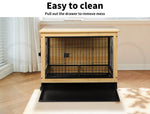 PaWz Wooden Wire Dog Kennel Side End Table Steel Puppy Crate Indoor Pet House XL