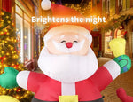 Santaco Inflatable Christmas Outdoor Decorations Santa 1.8M LED Lights Party