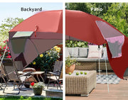Mountview Beach Umbrella Outdoor Umbrellas Sun Shade Garden Shelter 2.33M Red