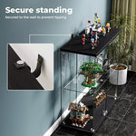 Stacked Glass Display Cabinet Lockable Collections Storage 2 Tier Shelf 2 Door