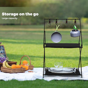 Levede Camping Storage Shelves Portable Hanging Rack Foldable BBQ Picnic 3 Shelf