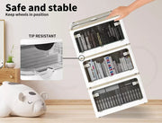 55L Storage Boxes Stackable Container with Lid 5 Sides Open Wardrobe Foldable