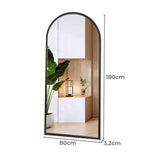 Yezi Full Length Mirrors Modern Floor Dressing Free Standing Black Framed 1.8M