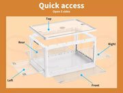 Storage Box Plastic Stackable Container Clothes Wardrobe Organiser 5 Side Open
