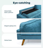 Levede Sofa 3 Seater Fabric Futon Couch Armchair Lounge Recliner Living Room