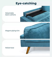 Levede Sofa 3 Seater Fabric Futon Couch Armchair Lounge Recliner Living Room