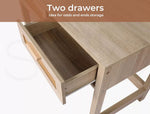 Levede Wooden Console Table – 105x55cm Desk with Storage Drawers, Ideal for Lapt