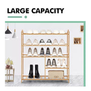 Levede Bamboo Shoe Rack Storage Wooden Organizer Shelf Stand 5 Tiers Layers 80cm