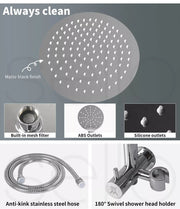 High Pressure Shower Head Set Rain Round Brass Taps Mixer Handheld WELS Silver