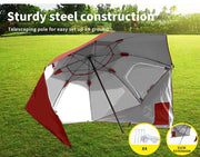 Mountview Beach Umbrella Outdoor Umbrellas Sun Shade Garden Shelter 2.33M Red
