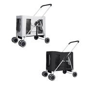 Pawz Large Pet Stroller Dog Cat Carrier Travel Pushchair Foldable Pram 4 Wheels