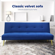 Levede 3 Seater Sofa Bed Convertible Velvet Lounge Adjustable Recliner Couch