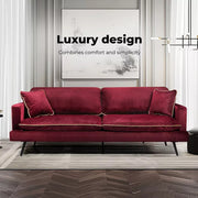 Levede 3 Seater Sofa Chair Italian Velvet Couch Lounge Armchair Recliner 210cm