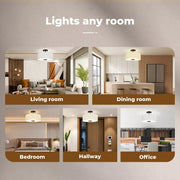 Emitto Led Ceiling Light Modern Bedroom Pendant Lights Linen Shade Flush