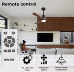 Spector 52'' Wood Ceiling Fan DC Motor with LED Light Remote Control 3 Blades