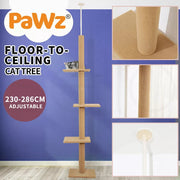 Pawz Cat Tree Tower Scratching Post Floor to Ceiling Condo Scratcher 284cm
