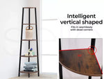 Levede Bookshelf Industrial Ladder Shelf Wooden Storage Display Rack 5 Tier