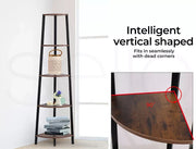 Levede Bookshelf Industrial Ladder Shelf Wooden Storage Display Rack 5 Tier